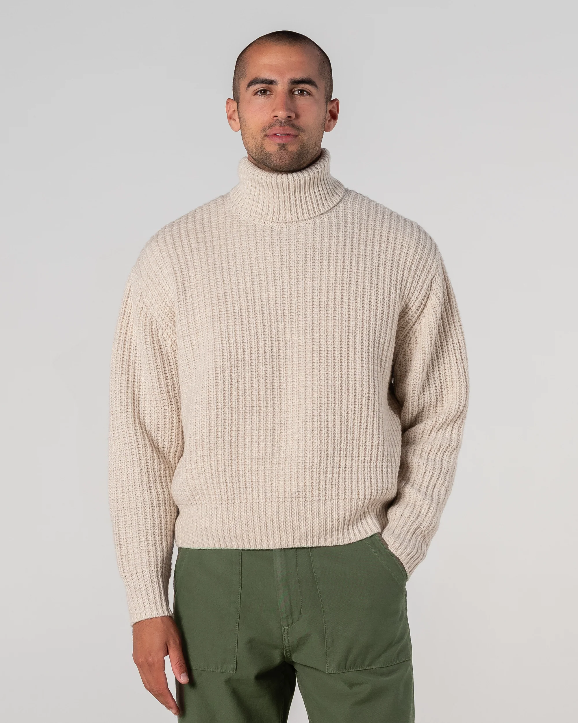 Wool Fisherman Knit Turtleneck - Image 5